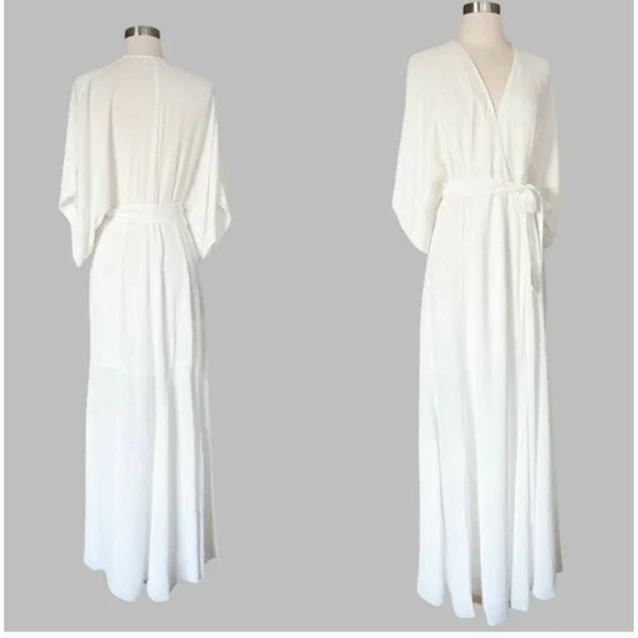 Reformation Winslow White Ivory Wrap Maxi Dress Small Flowy Gown - Picture 5 of 11